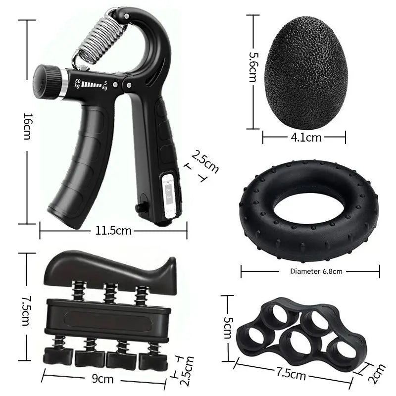 Mechanical Counting Grip Strength Trainer Silicone Grip Ring Wrist Forearm Exercise Fitness For Muscle Building Hand Injury Recovery Rehabilitation Training Decompression Ball