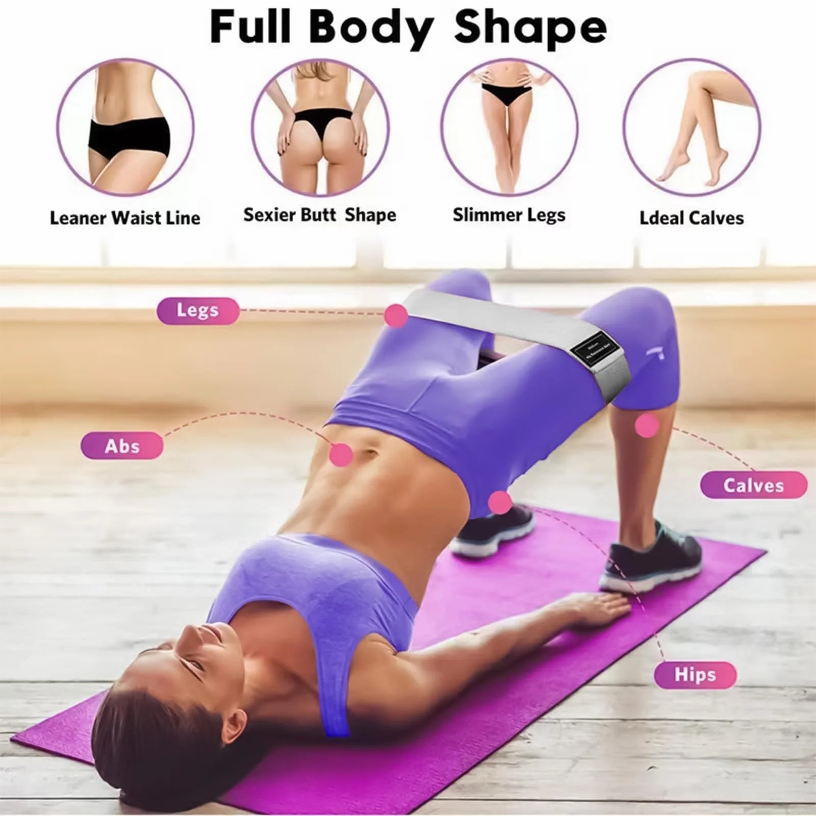 New Fabric Resistance Hip Booty Bands Glute Thigh Elastic Workout Squat Circle Stretch Fitness Strips Loops Yoga Gym Equipment