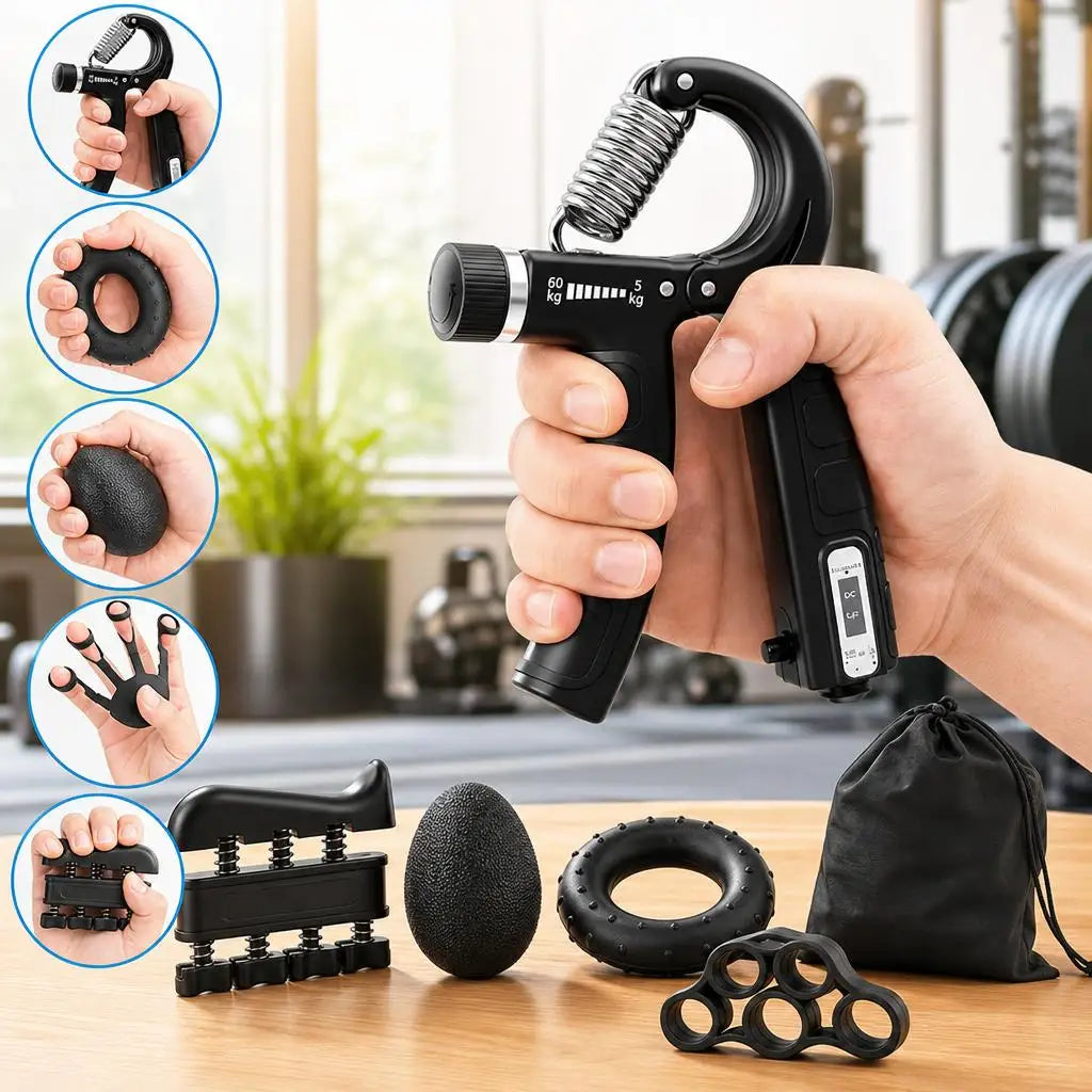 Mechanical Counting Grip Strength Trainer Silicone Grip Ring Wrist Forearm Exercise Fitness For Muscle Building Hand Injury Recovery Rehabilitation Training Decompression Ball